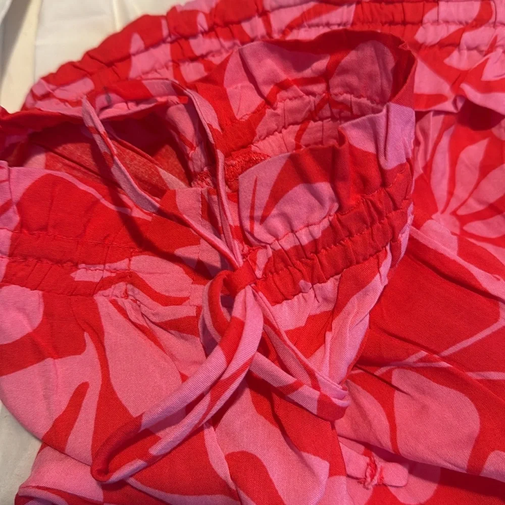 Shade and Shore Tropical Print Ruffle Waist‎ Cover up Pants XL